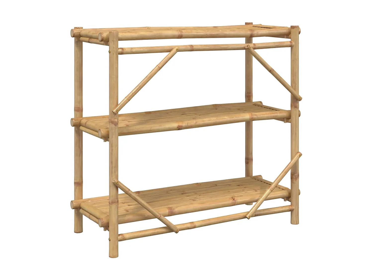 Estante de 3 niveles bambú 100x40x90 cm