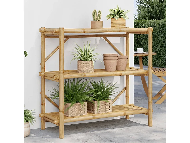 Étagère à 3 niveaux 100x40x90 cm bambou