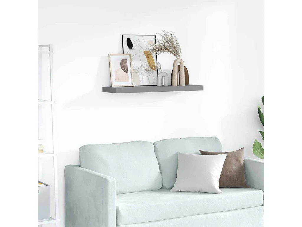 Scaffale a Parete Grigio 80x23,5x3,8 cm in MDF