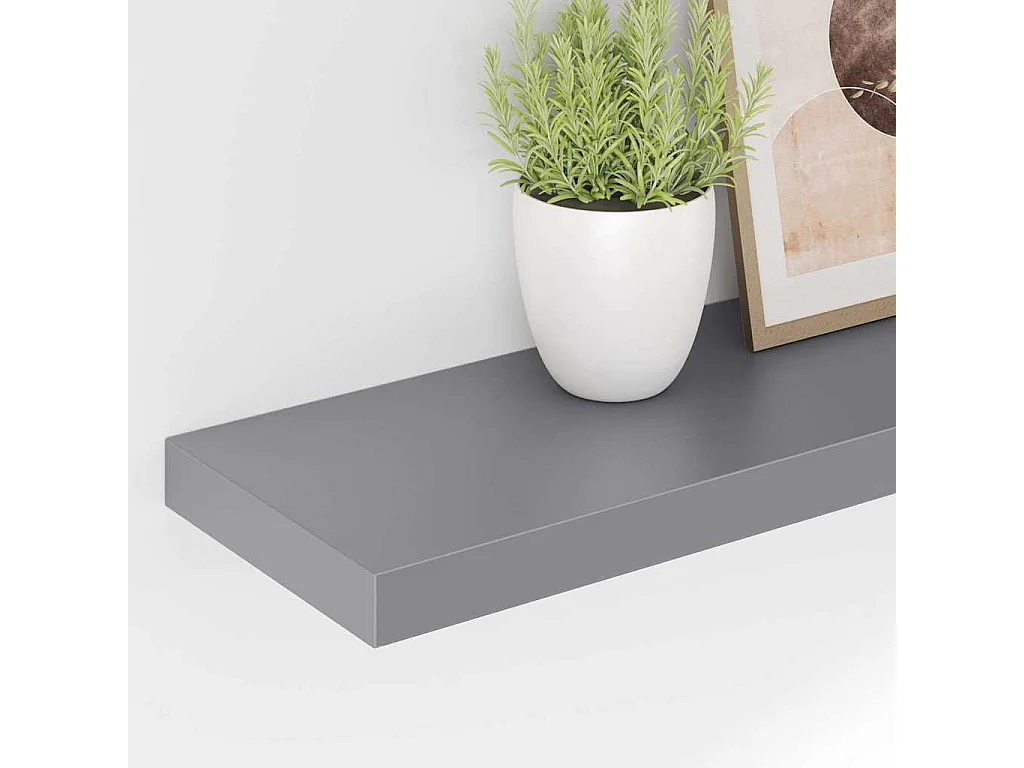 Scaffale a Parete Grigio 80x23,5x3,8 cm in MDF
