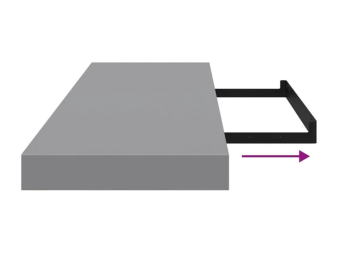 Scaffale a Parete Grigio 80x23,5x3,8 cm in MDF