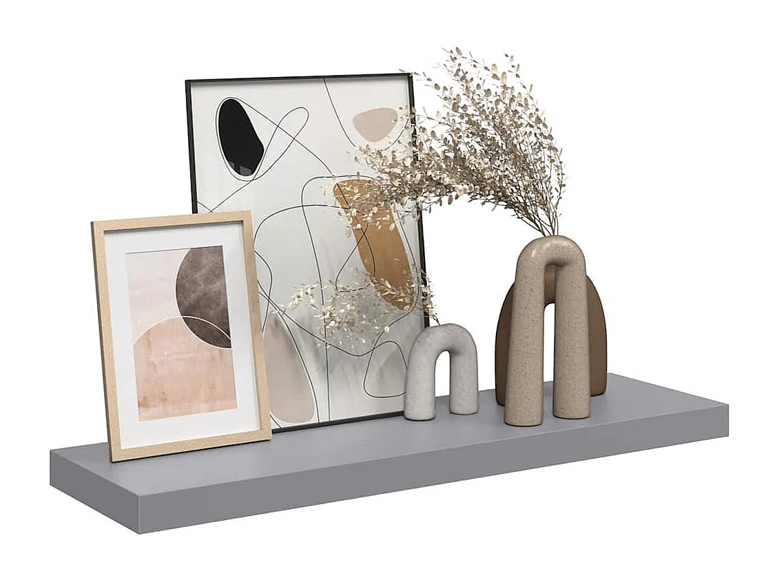 Étagère flottante murale gris 80x23,5x3,8 cm MDF