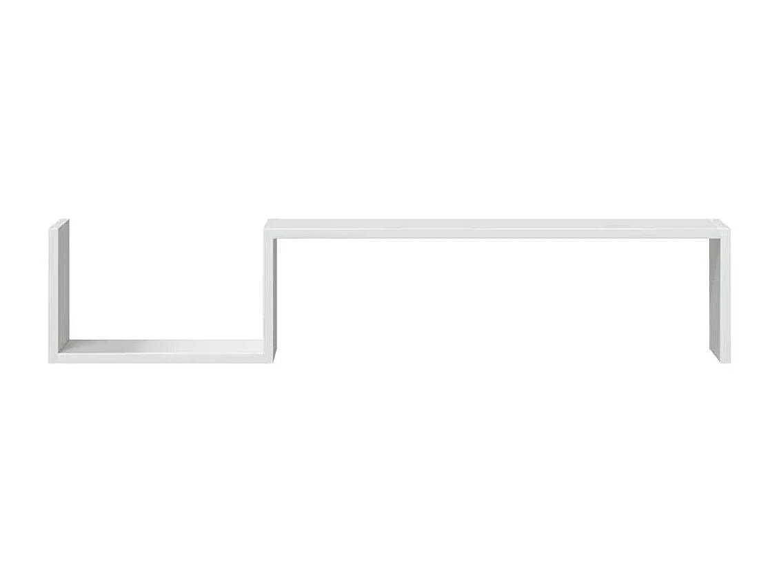 Étagères murales 2 pcs blanc brillant bois d'ingénierie