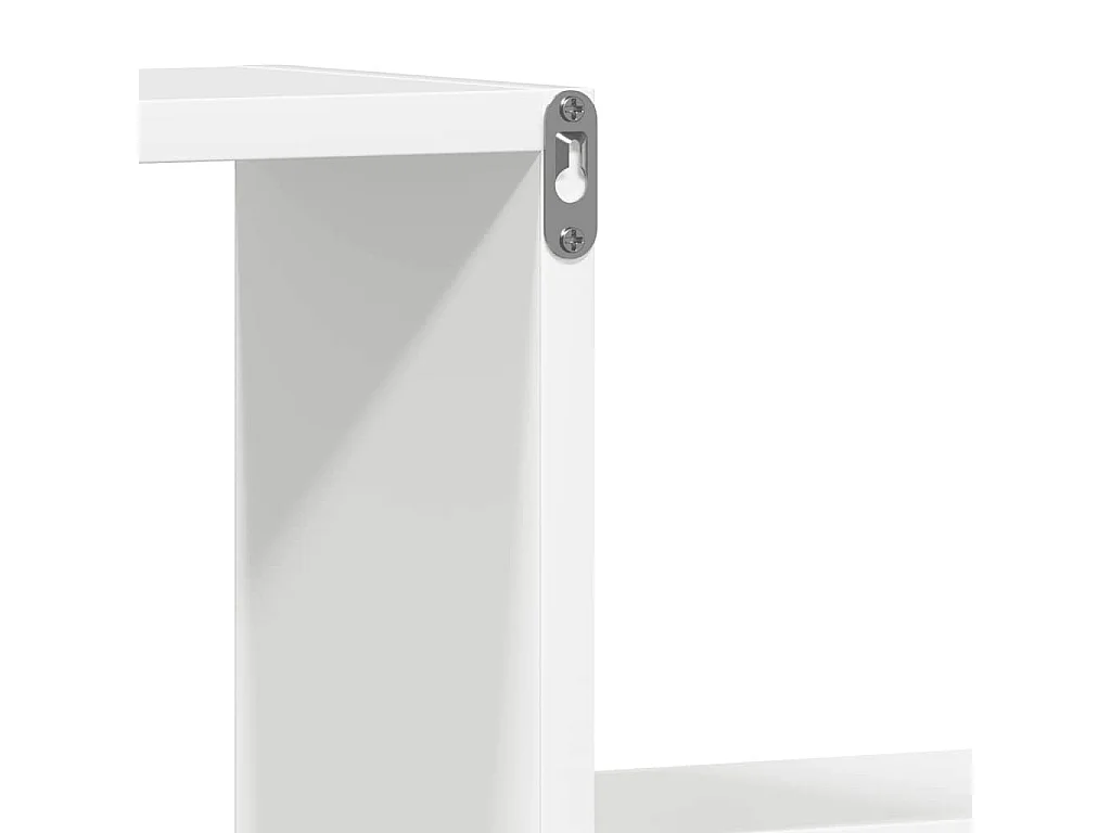 Étagères murales 2 pcs blanc brillant bois d'ingénierie