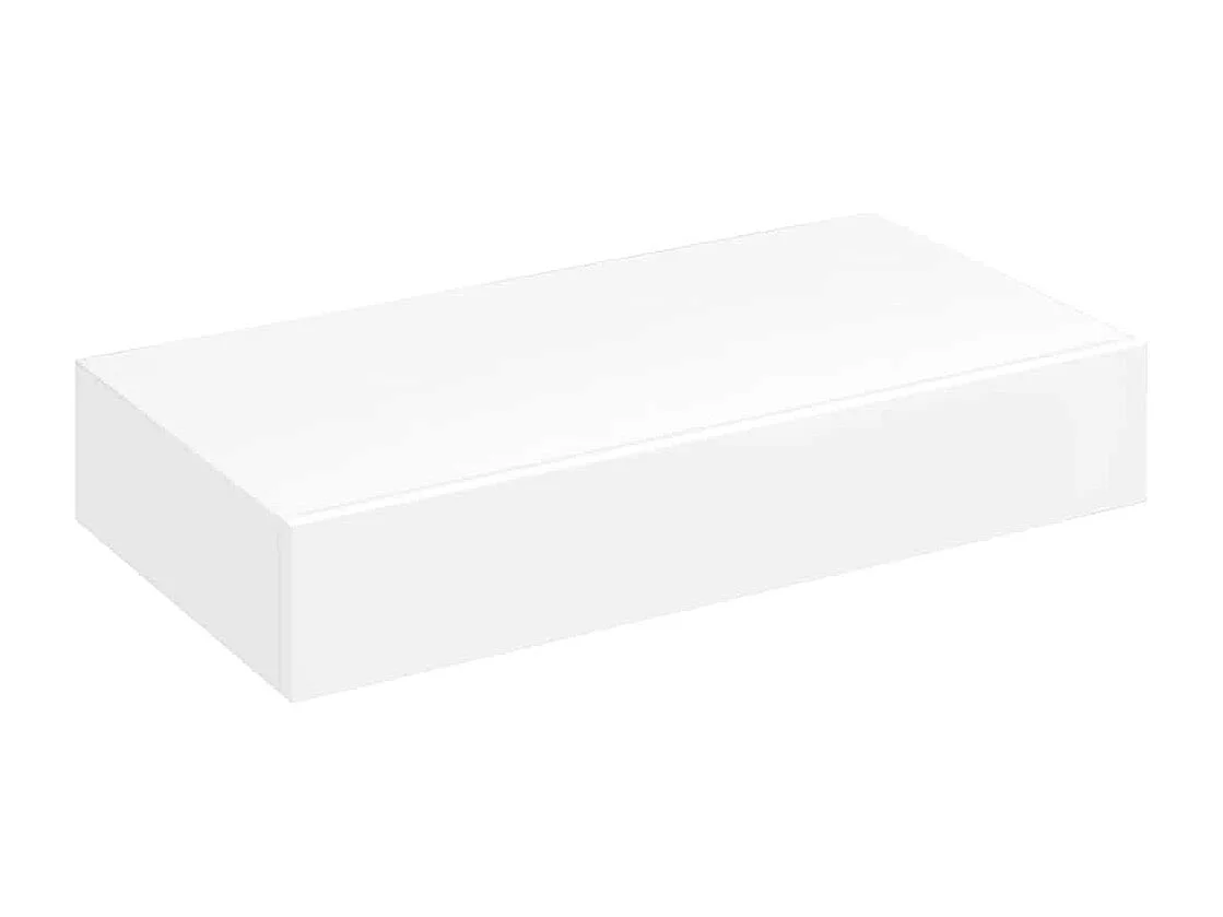 Wandschap met lade zwevend MDF wit