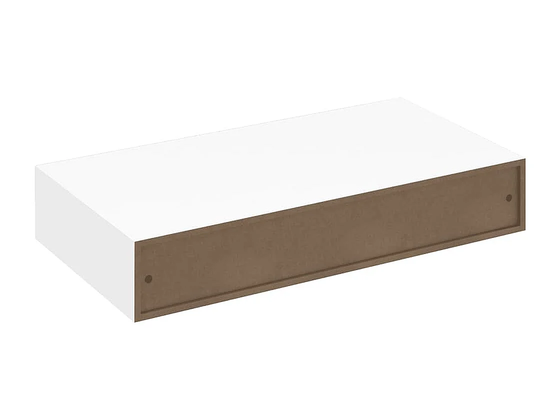 Wandschap met lade zwevend MDF wit