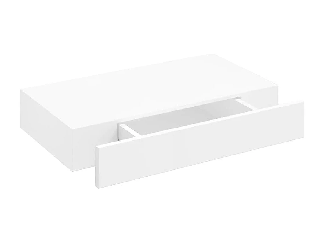 Wandschap met lade zwevend MDF wit