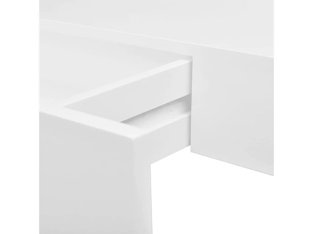 Wandschap met lade zwevend MDF wit