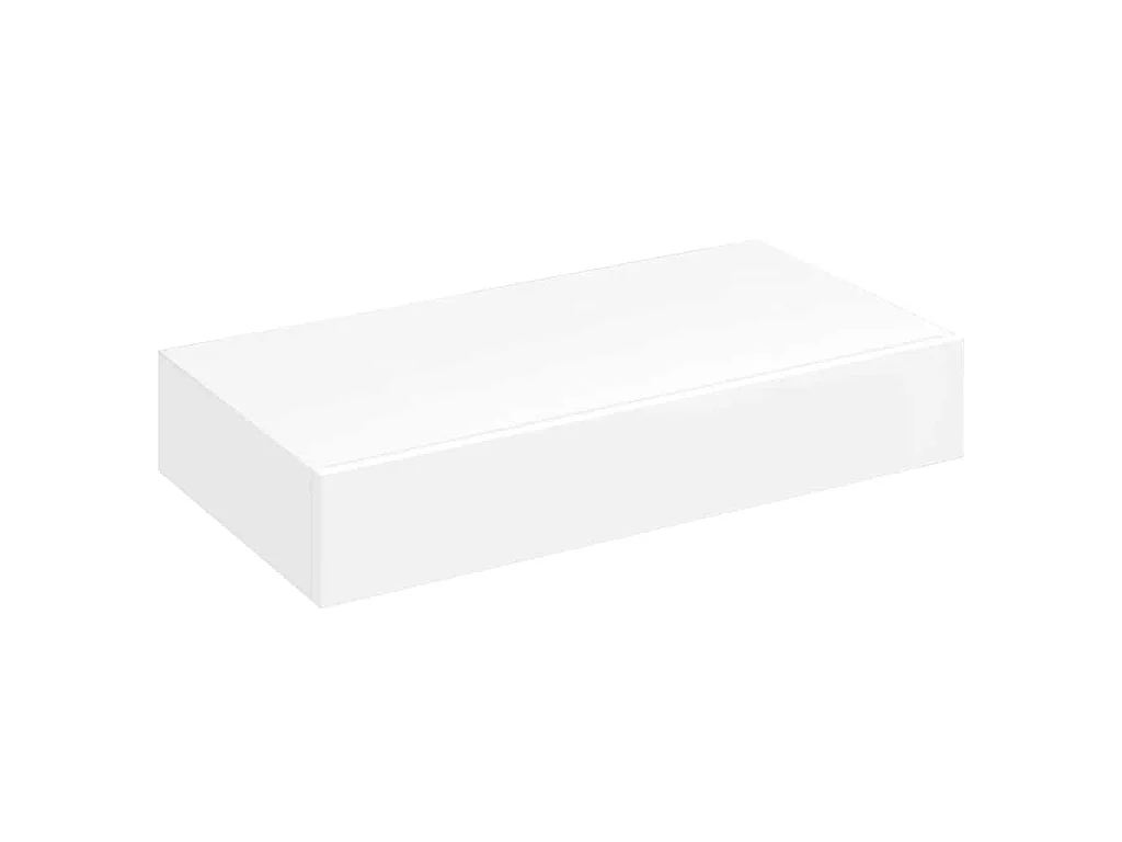 Wandschap met lade zwevend MDF wit