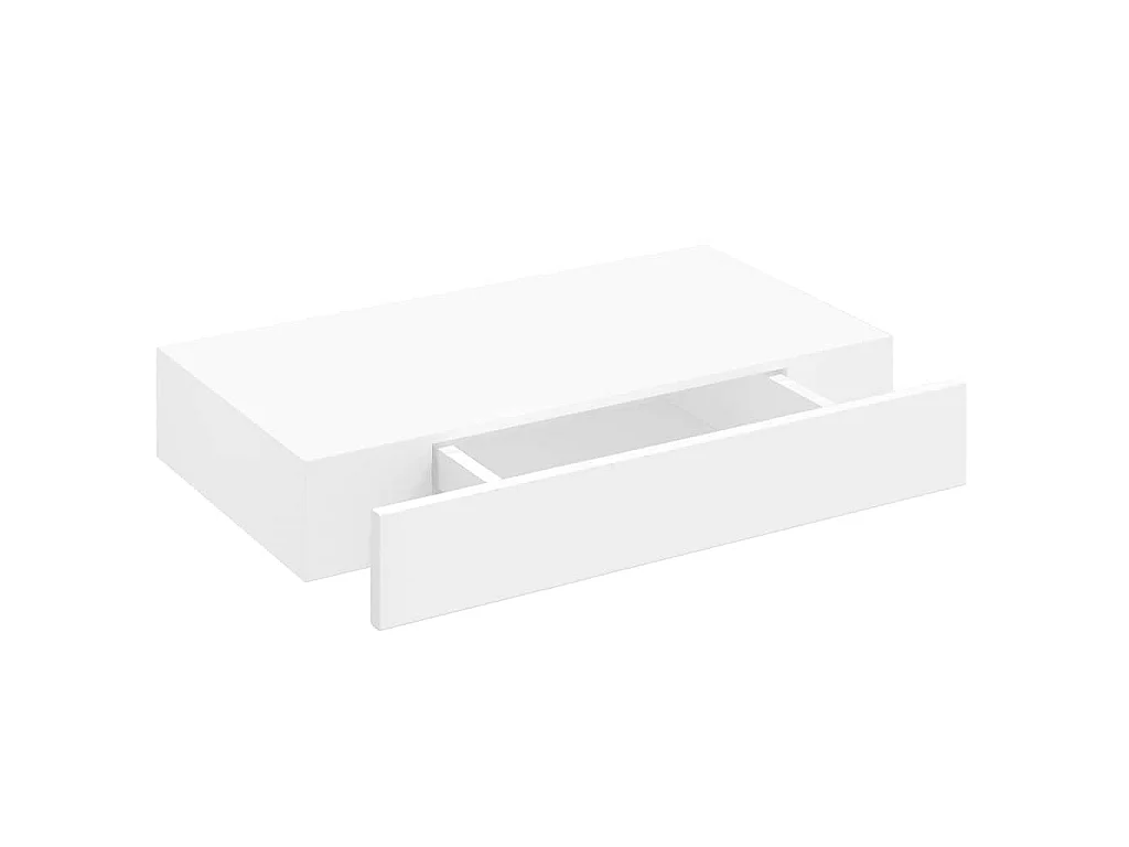 Prateleira de parede c/ 1 gaveta para livros/DVD MDF branco
