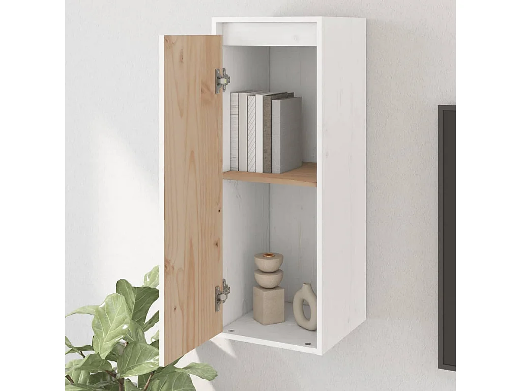 Armoires murales 2 pcs Blanc 30x30x80 cm Bois de pin massif