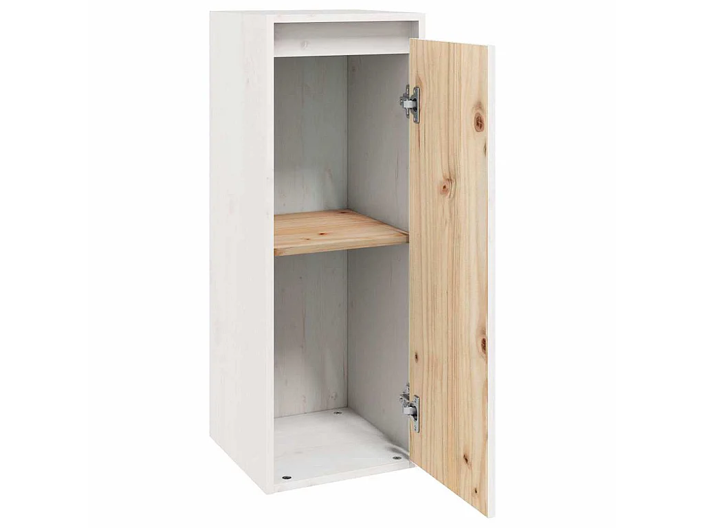 Wandkasten 2 st 30x30x80 cm massief grenenhout wit