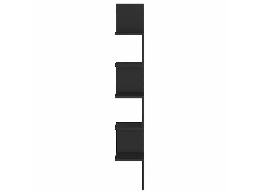Hoekwandschap 20x20x127,5 cm bewerkt hout zwart