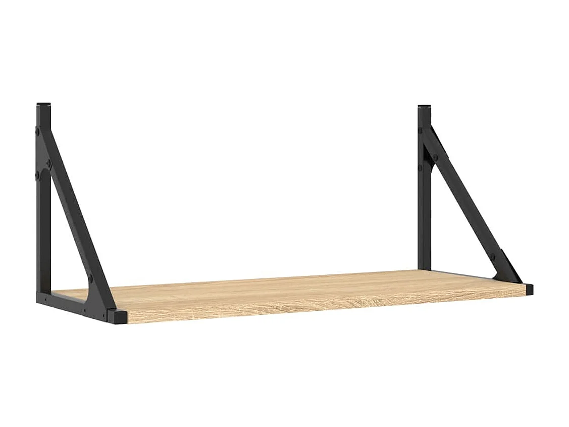 Mensole Parete 2pz Rovere Sonoma 60x25x25,5cm Legno Multistrato