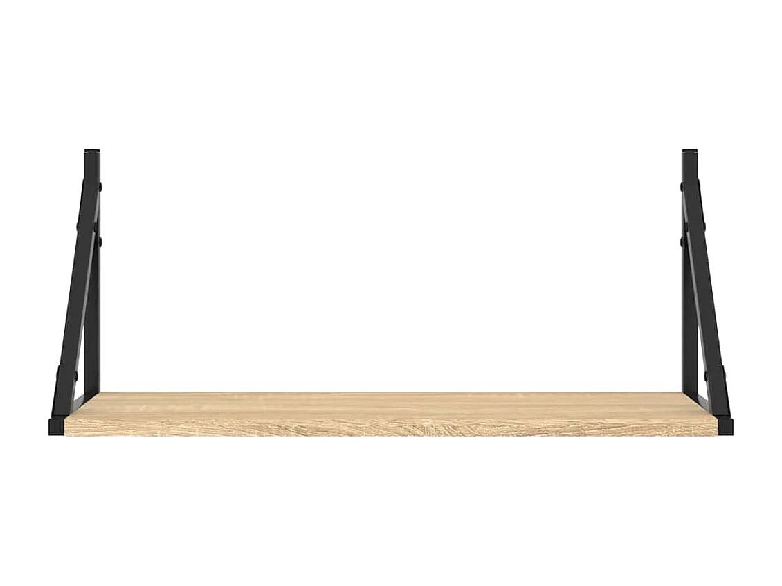 Mensole Parete 2pz Rovere Sonoma 60x25x25,5cm Legno Multistrato