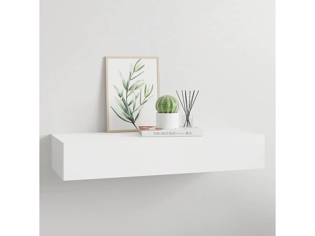 Scaffale con Cassetti da Parete Bianco 60x23,5x10 cm in MDF