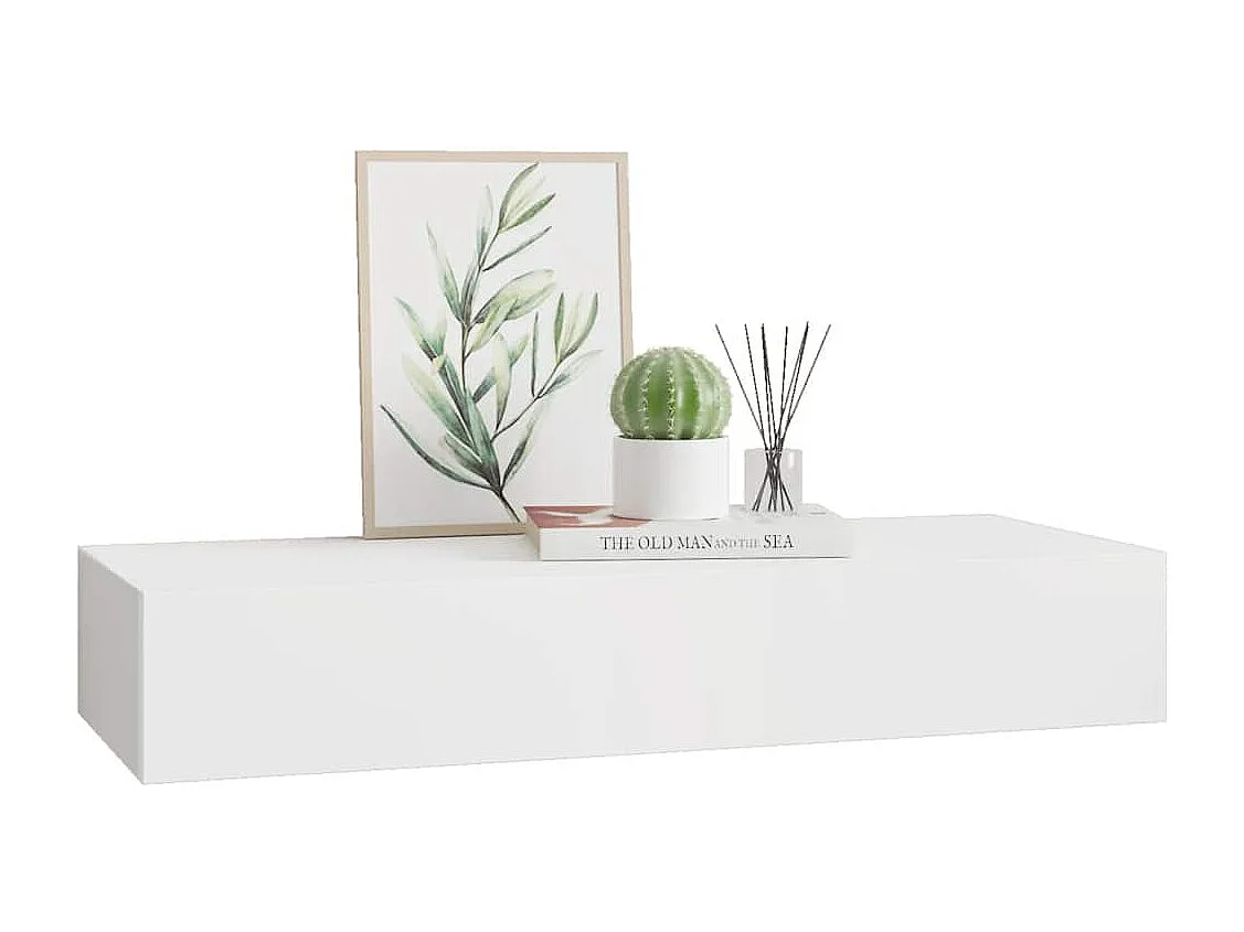 Scaffale con Cassetti da Parete Bianco 60x23,5x10 cm in MDF