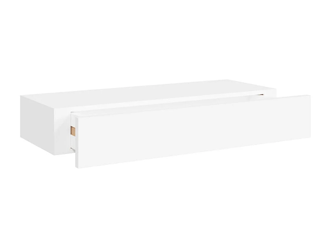 Étagère à tiroir murale Blanc 60x23,5x10 cm MDF