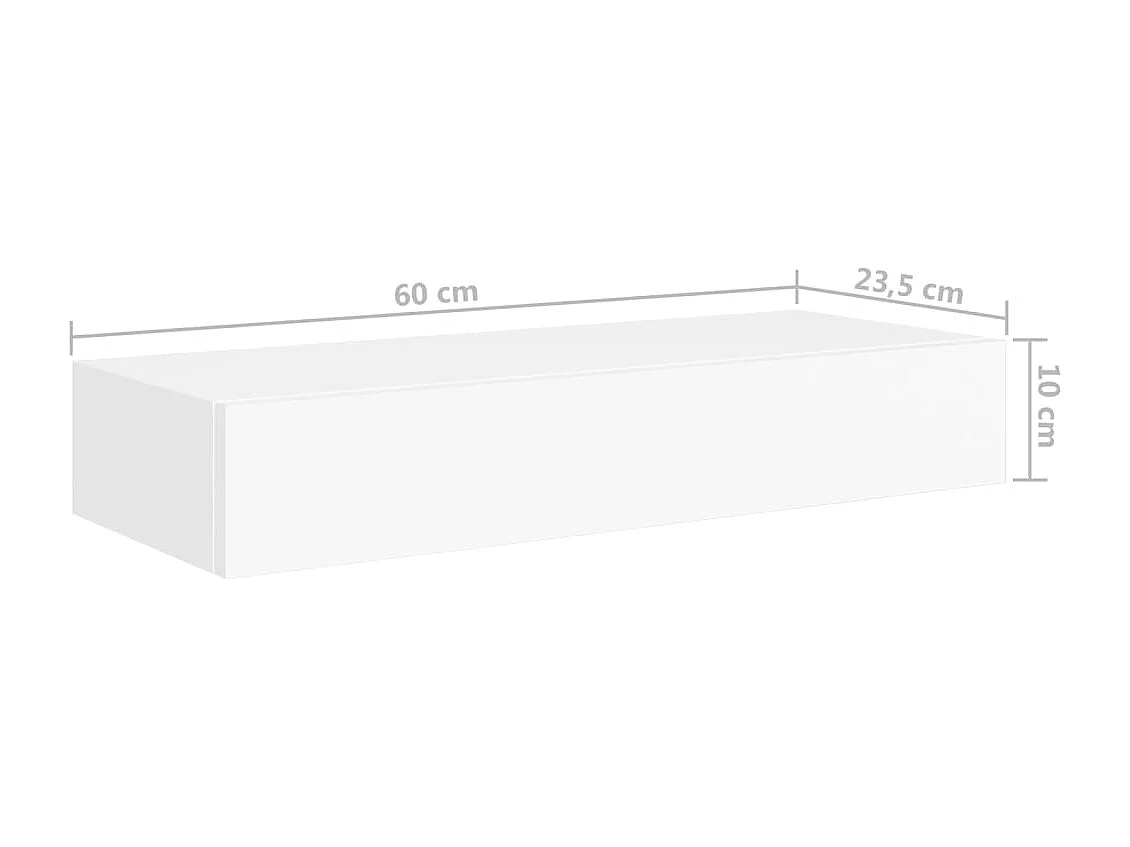 Wandschap met lade 60x23,5x10 cm MDF wit