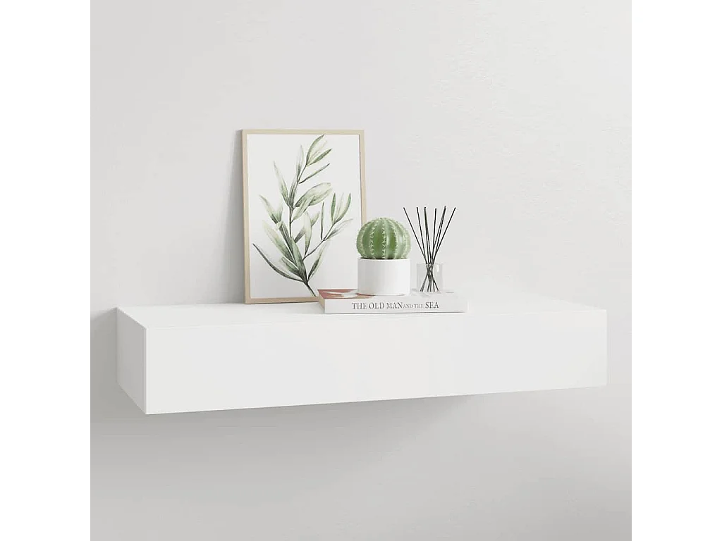 Scaffale con Cassetti da Parete Bianco 60x23,5x10 cm in MDF