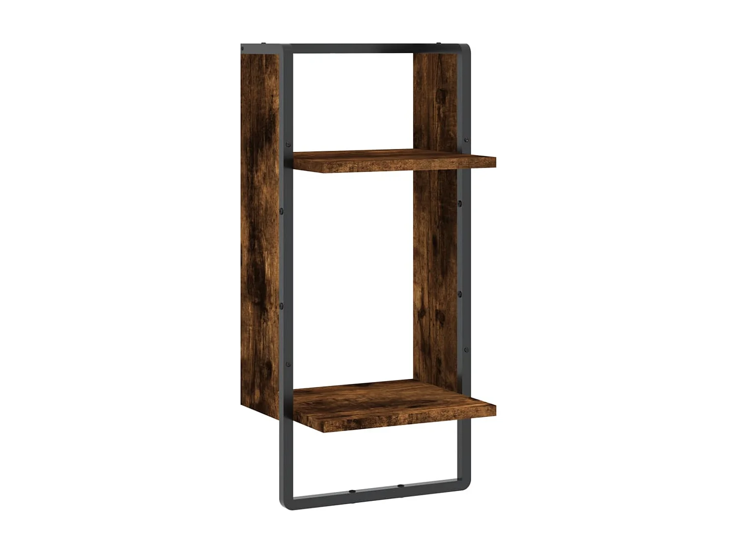 Mensola da Parete con Asta Rovere Fumo 30x25x65 cm