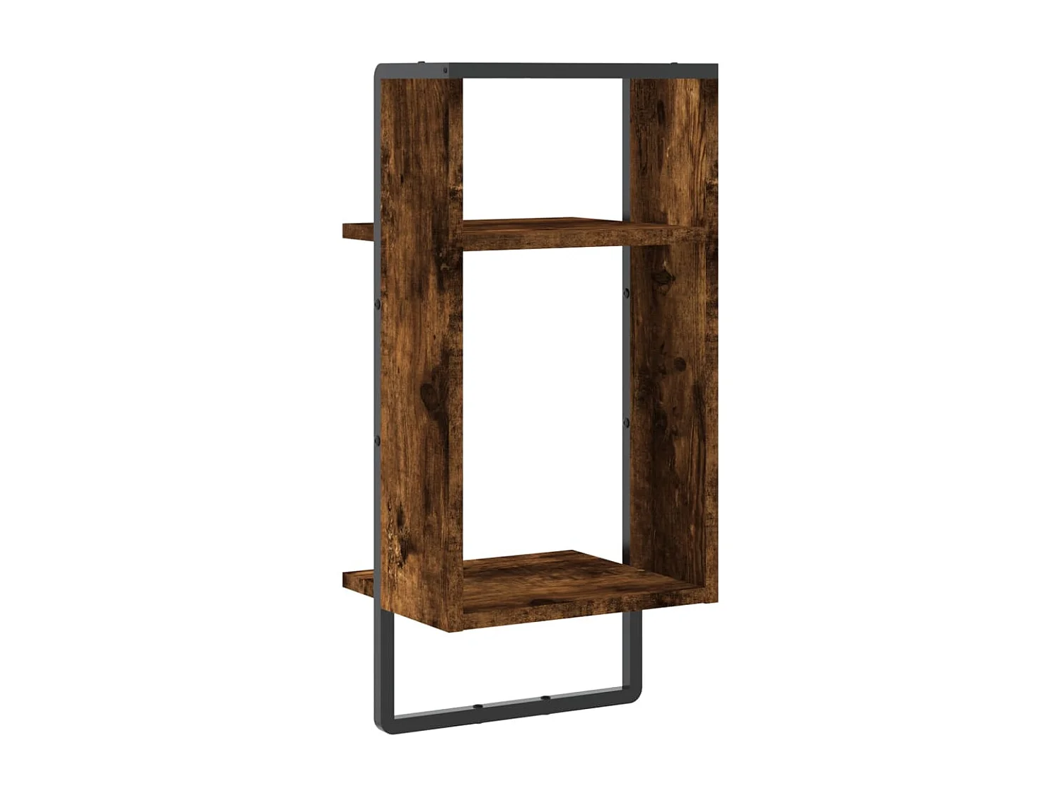 Mensola da Parete con Asta Rovere Fumo 30x25x65 cm