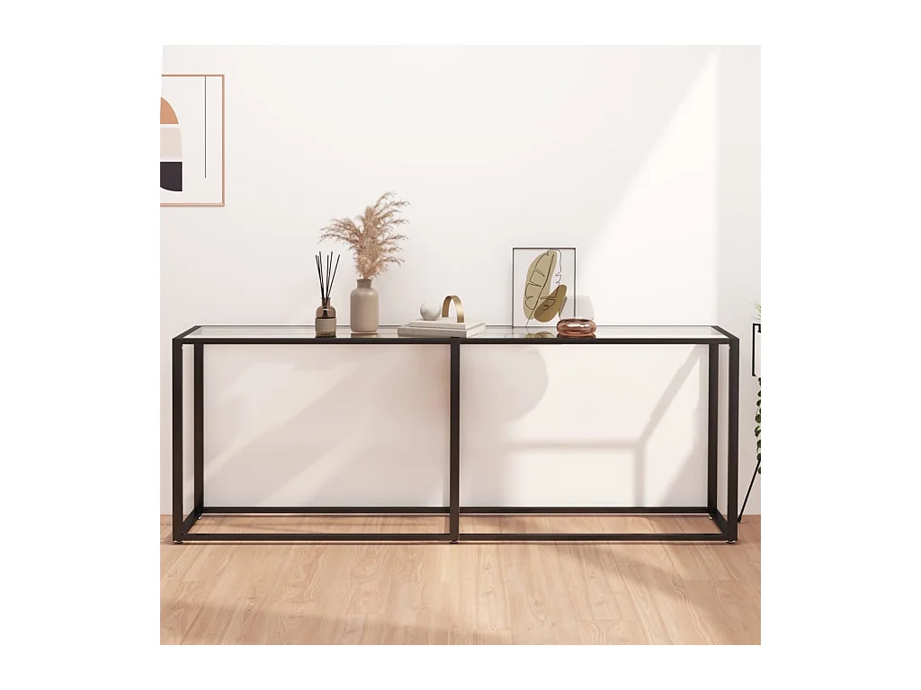 Table console Transparent 200x35x75,5 cm Verre trempé