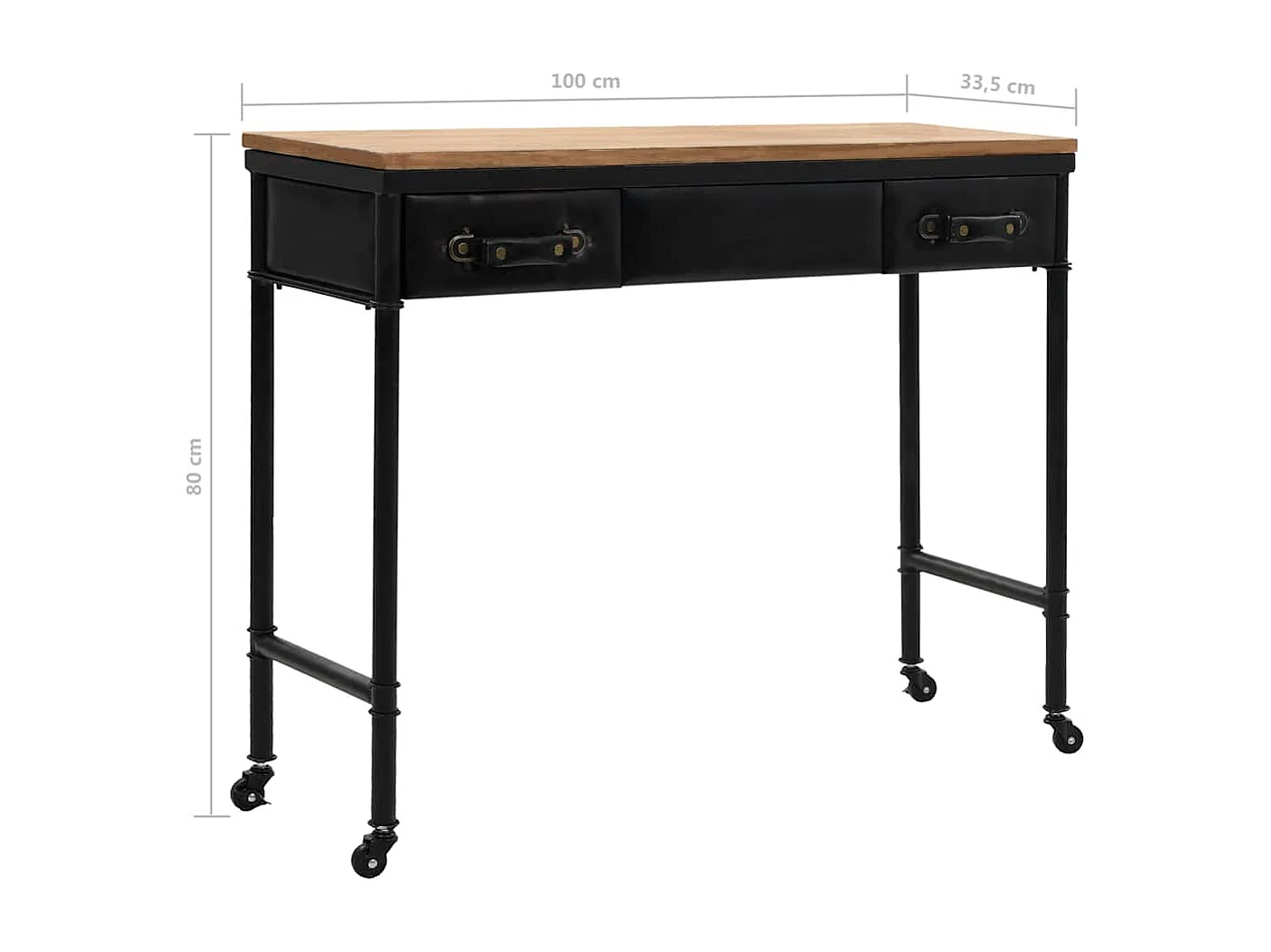 Wandtafel 100x33,5x80 cm MDF en vurenhout