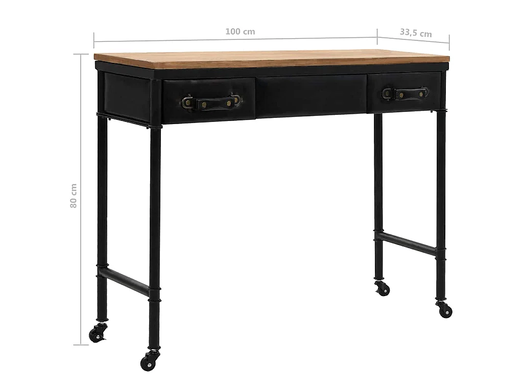 Table console MDF et bois de sapin 100 x 33,5 x 80 cm