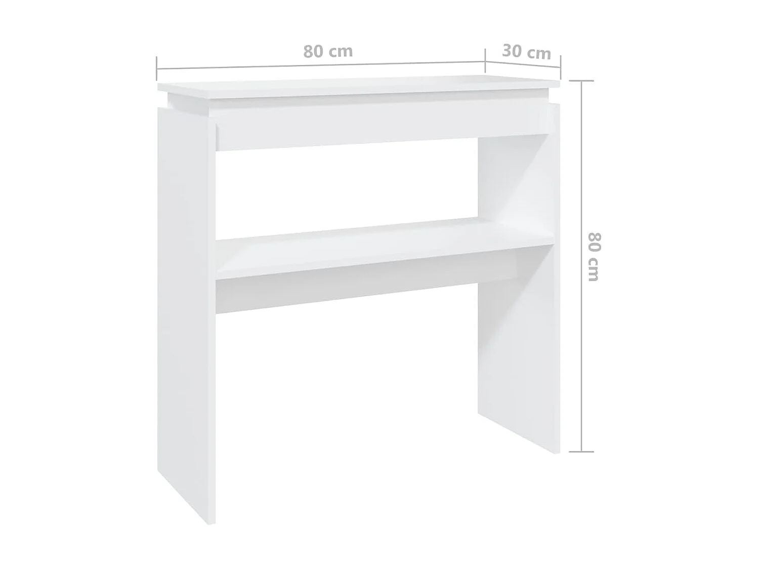 Table console blanc 80x30x80 cm bois d'ingénierie