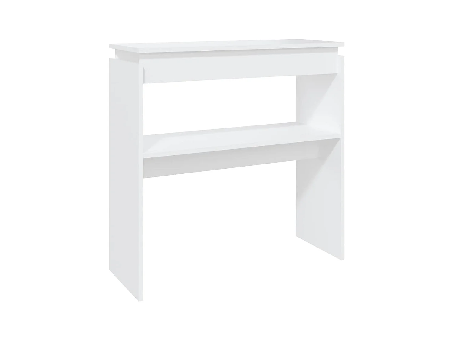 Tavolino Consolle Bianco 80x30x80 cm in Legno Multistrato