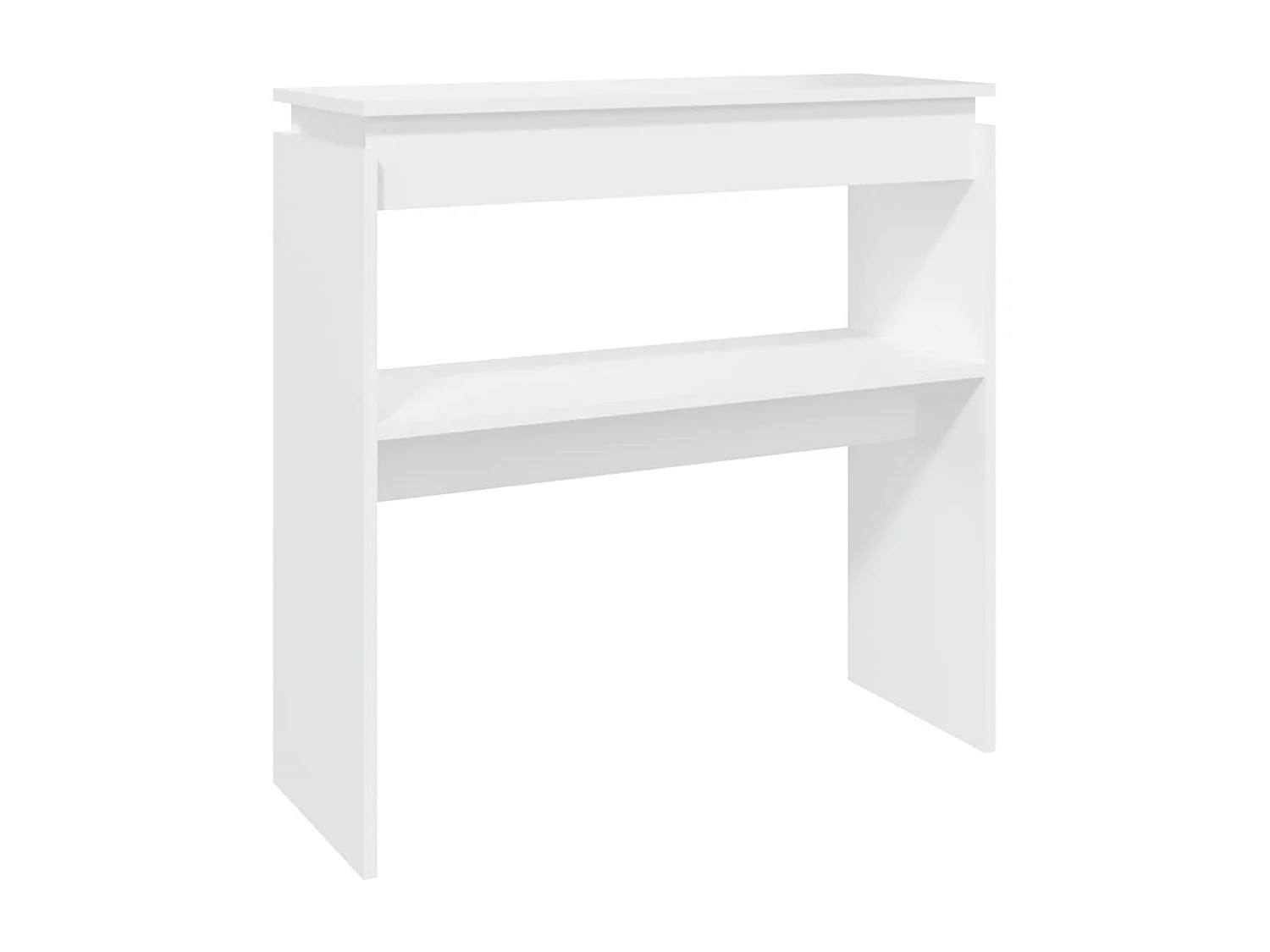 Mesa consola madera de ingeniería blanca 80x30x80 cm