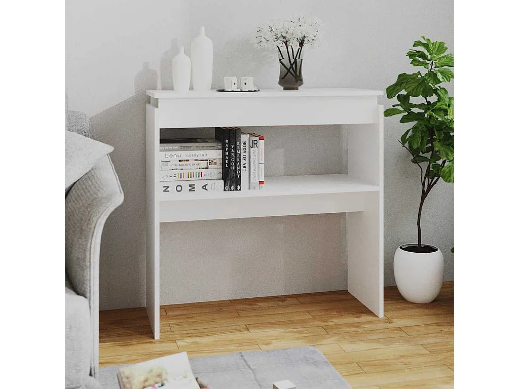 Mesa consola 80x30x80 cm derivados de madeira branco