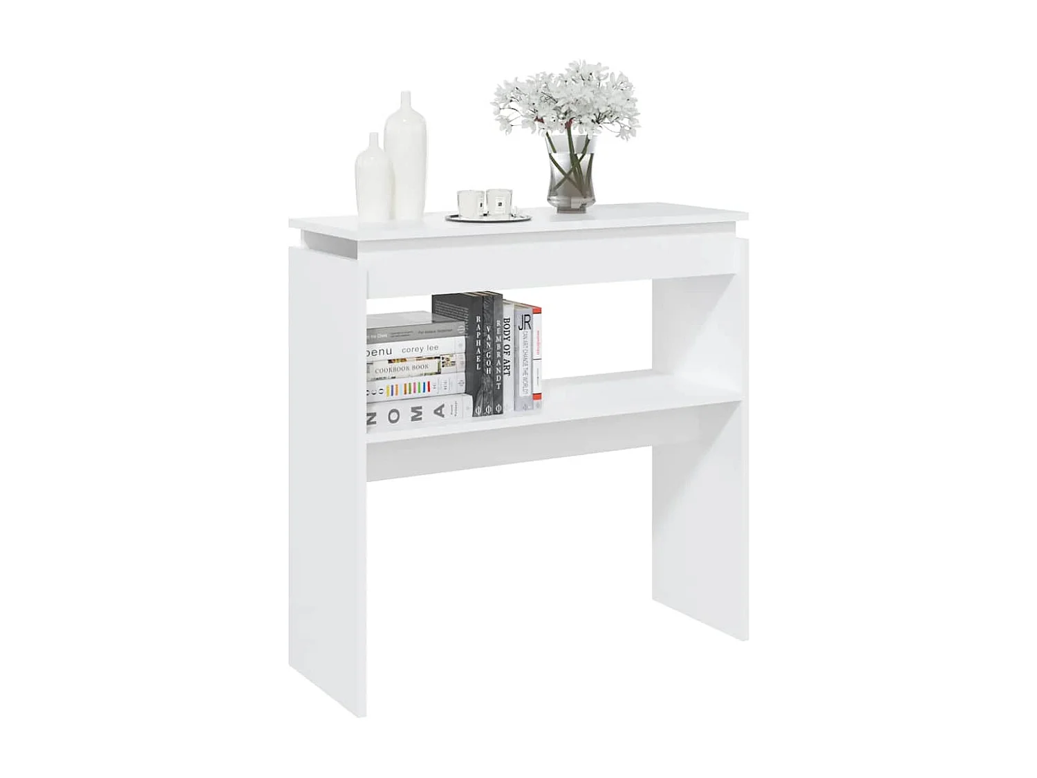 Mesa consola 80x30x80 cm derivados de madeira branco