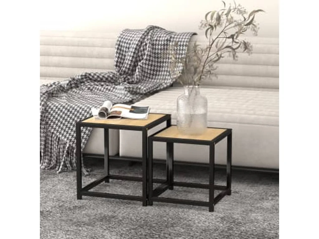 Tables à thé 2 pcs MDF Chêne sonoma