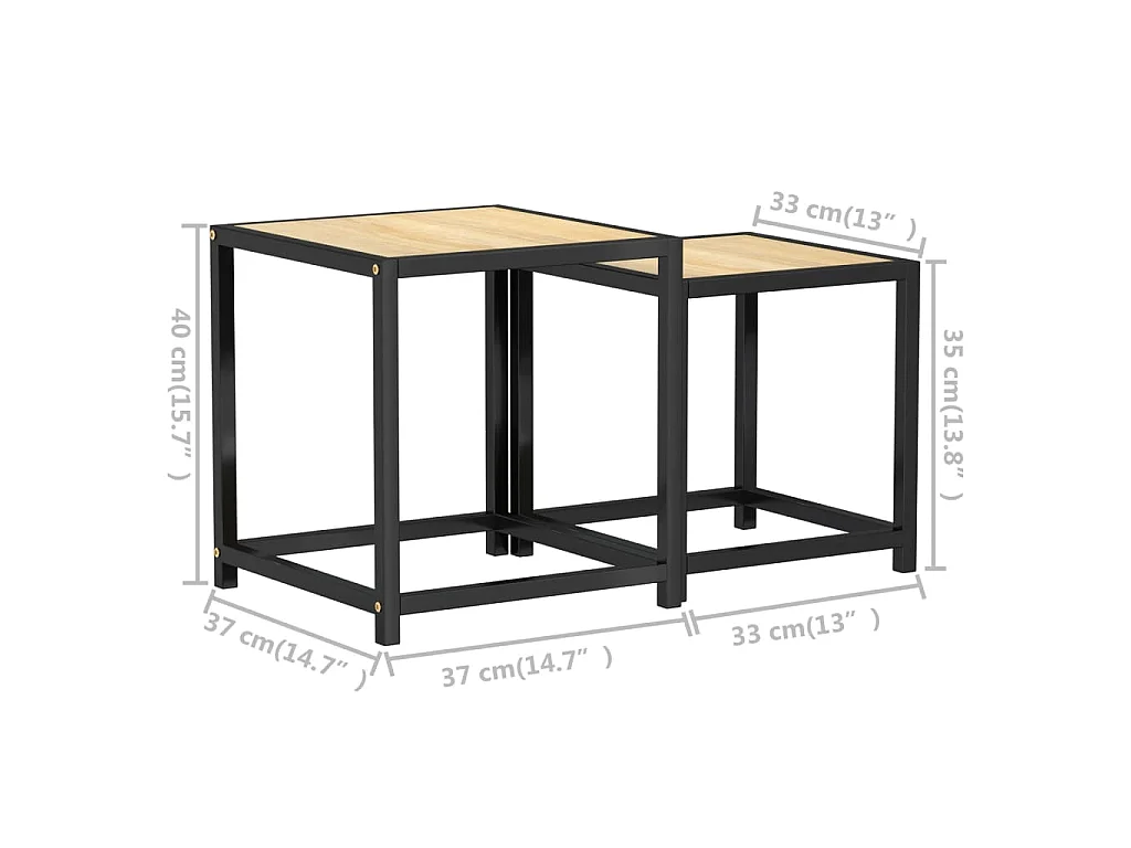 Tables à thé 2 pcs MDF Chêne sonoma