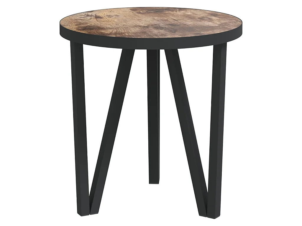 Table à thé Noir et jaune Ø35 cm MDF