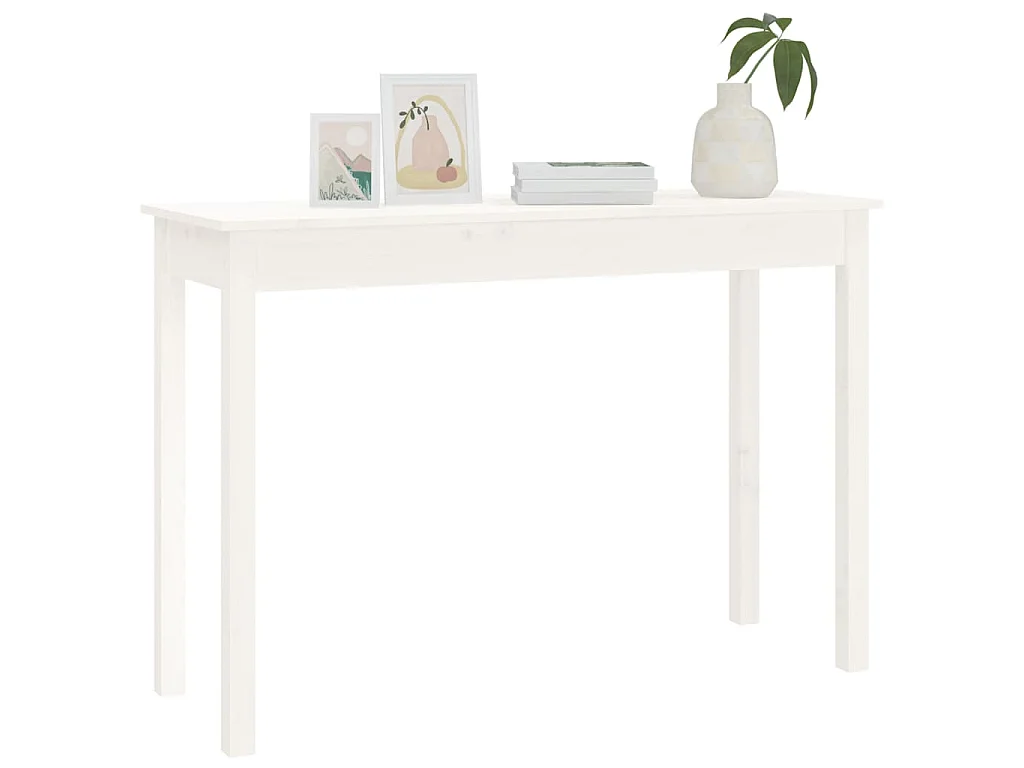 Table console Blanc 110x40x75 cm Bois massif de pin