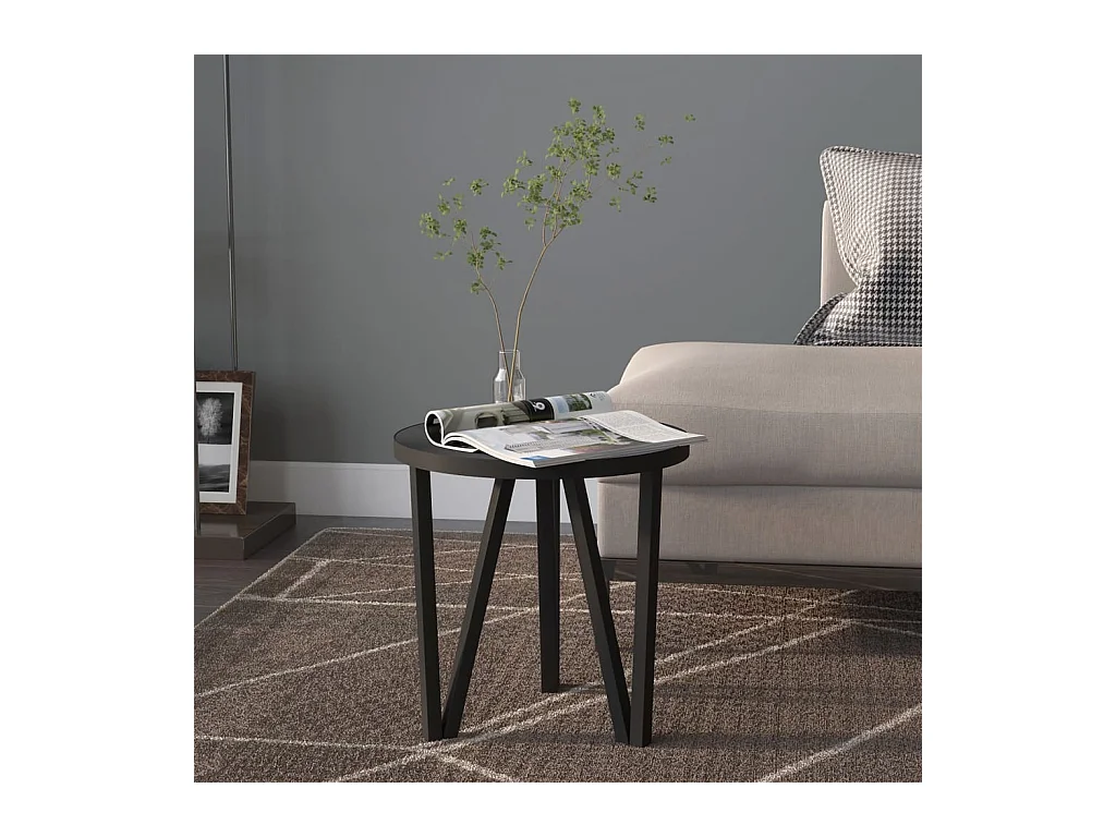 Table à thé Noir Ø35 cm MDF