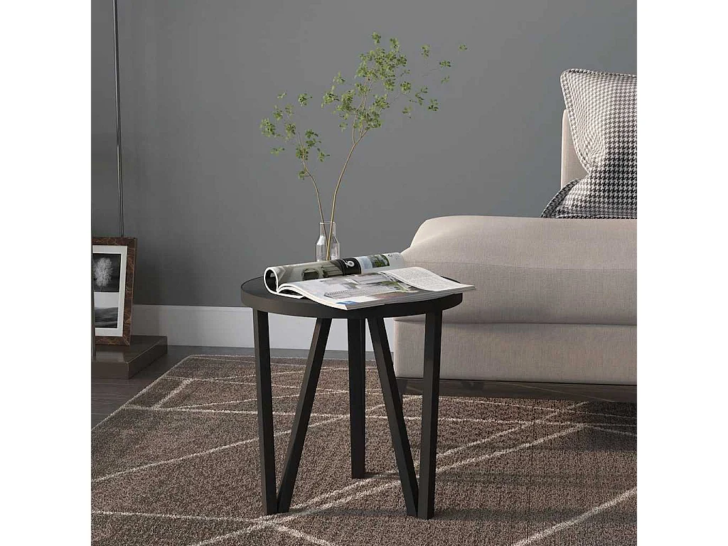 Mesa de centro Ø35 cm MDF preto