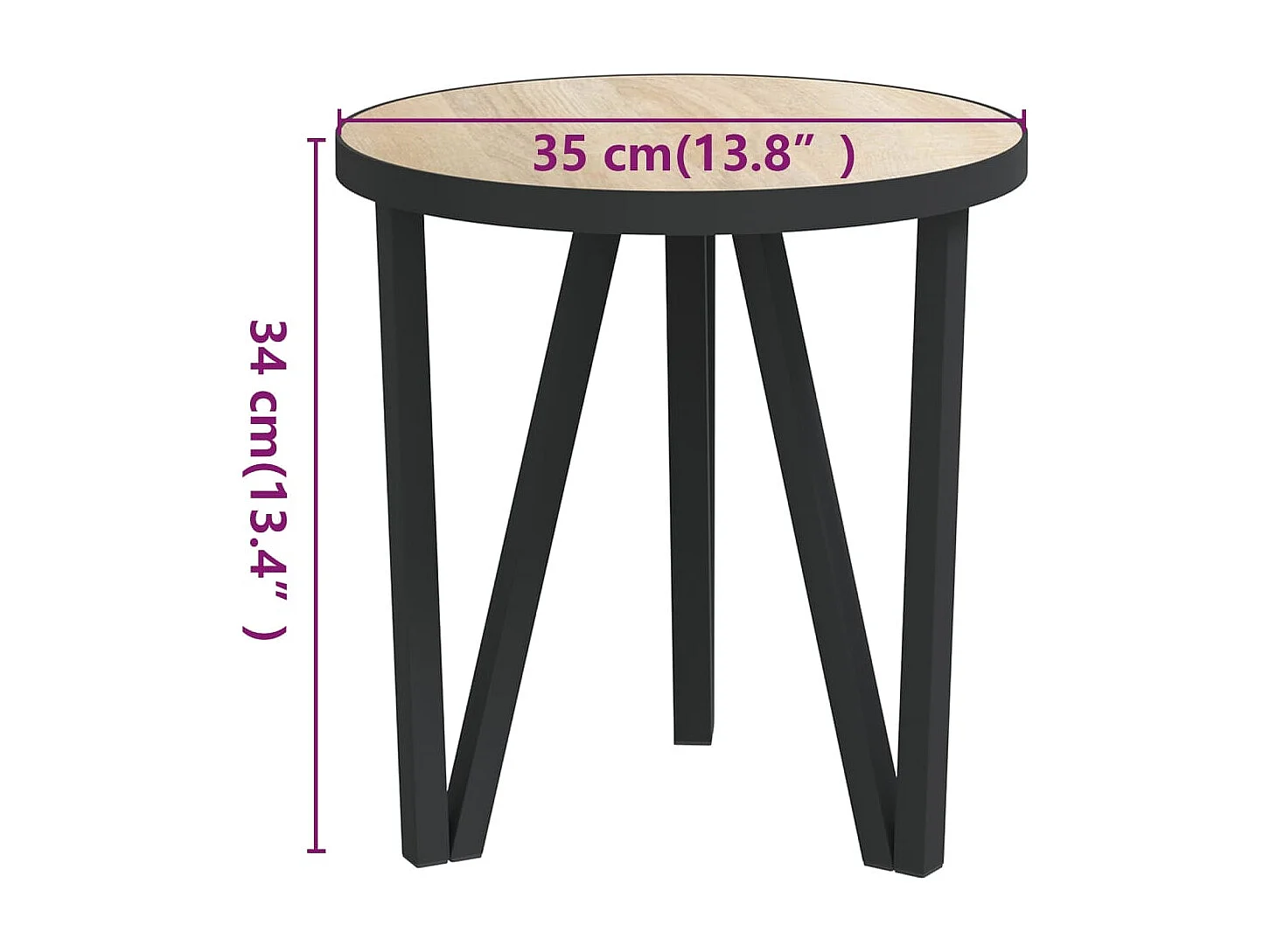 Beistelltisch Sonoma-Eiche Ø35 cm MDF
