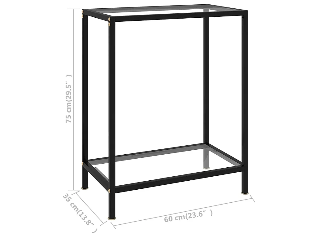 Table console Transparent 60x35x75 cm Verre trempé