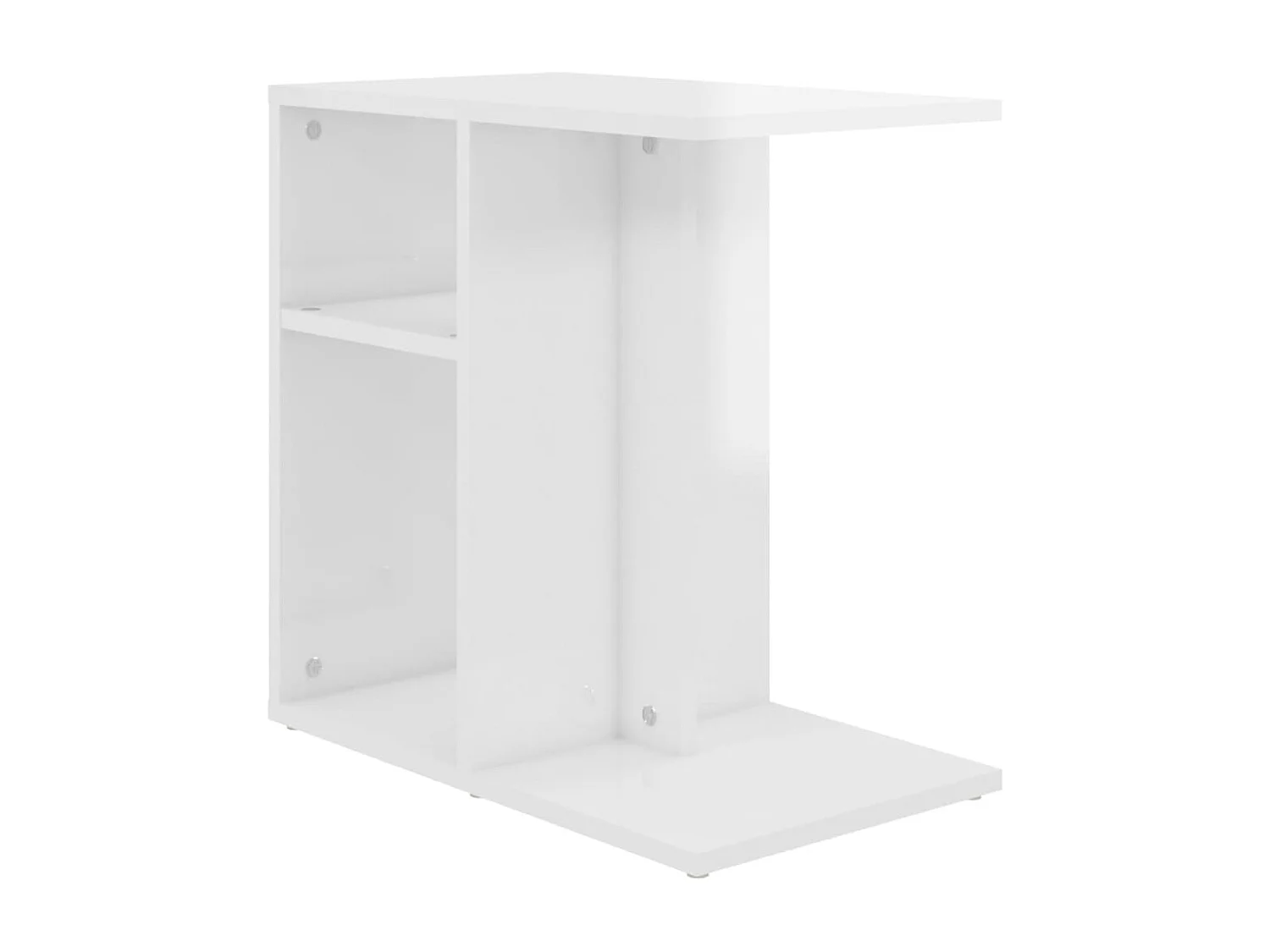 Table d'appoint Blanc brillant 50x30x50 cm Aggloméré