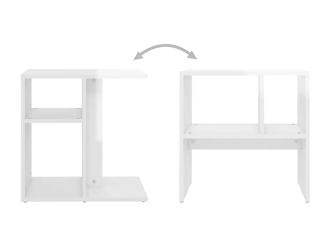 Table d'appoint Blanc brillant 50x30x50 cm Aggloméré