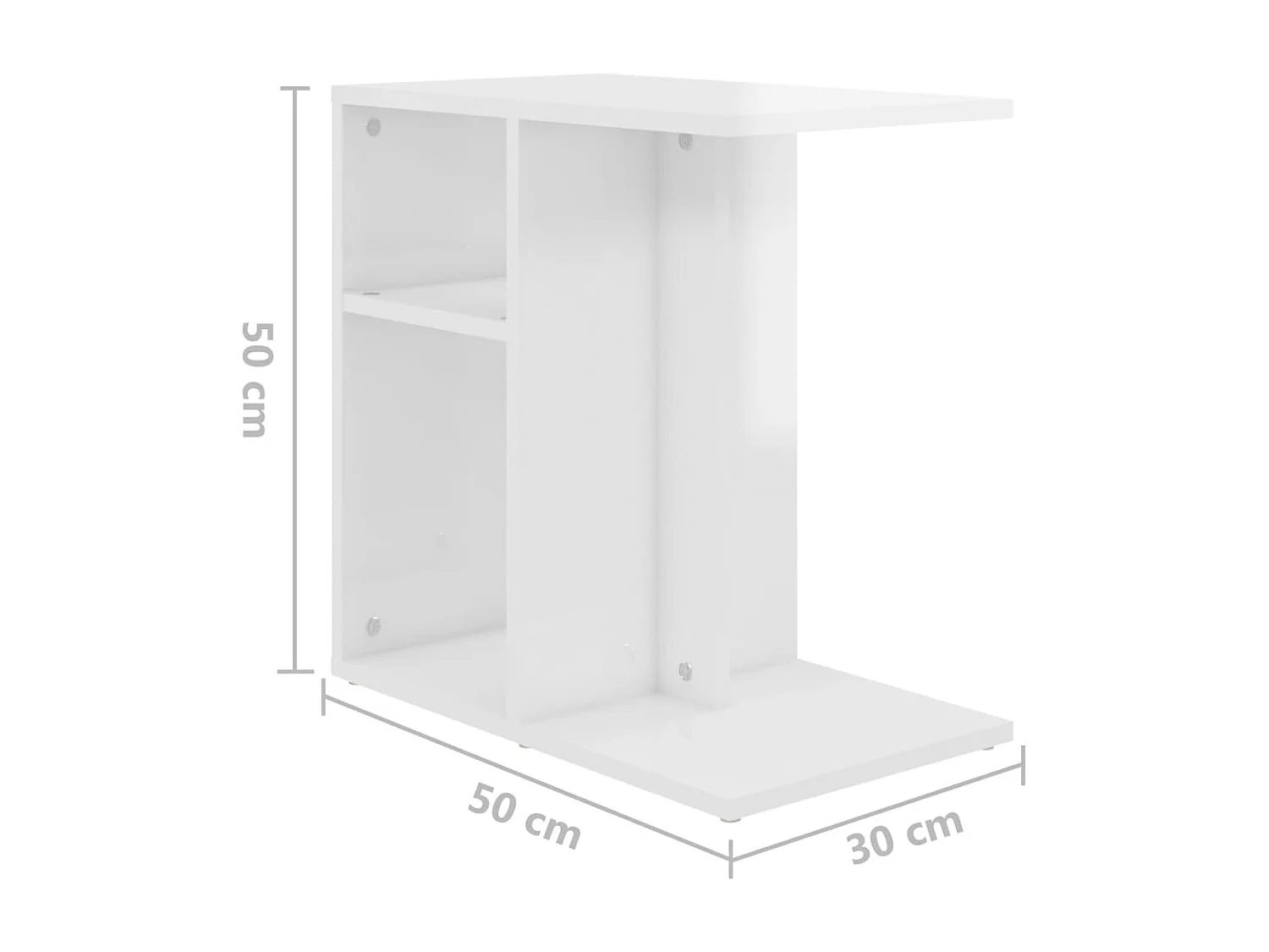 Table d'appoint Blanc brillant 50x30x50 cm Aggloméré