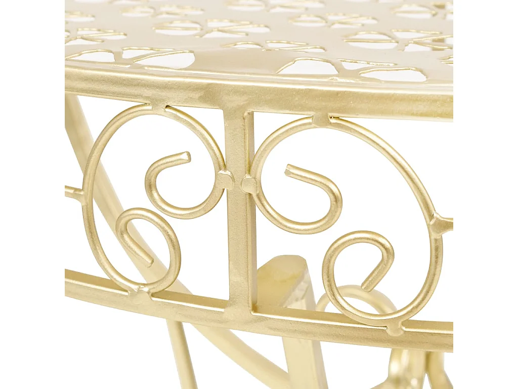 Bijzettafel vintage stijl half rond 72x36x74 cm metaal goud