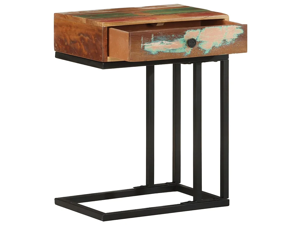 Bijzettafel U-vormig 45x30x61 cm massief gerecycled hout