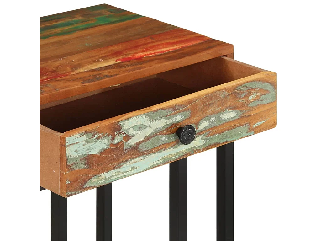 Bijzettafel U-vormig 45x30x61 cm massief gerecycled hout
