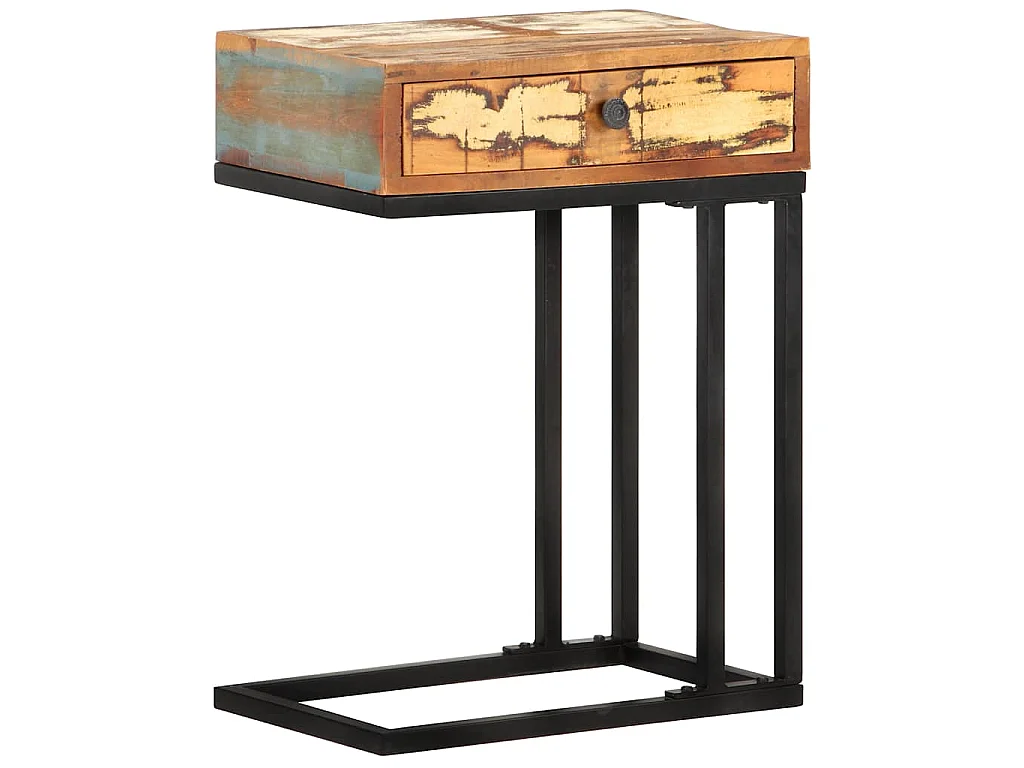 Table d'appoint en U 45x30x61 cm Bois de récupération massif