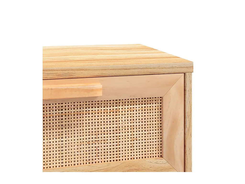 Table console Marron 80x30x75 cm Bois massif pin /rotin naturel